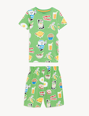 Cotton Rich Breakfast Print Short Pyjama Set
