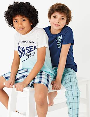 2 Pack Cotton Dip Dye Pyjama Sets (6-16 Yrs)