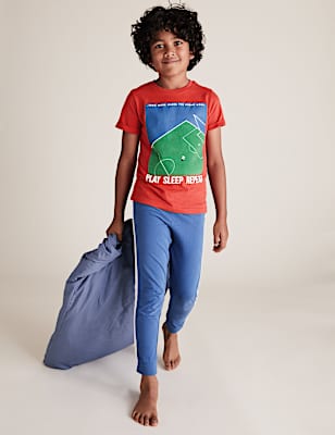 2 Pack Football Print Pyjama Sets (6-16 Yrs)