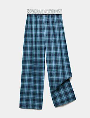 Pure Cotton Checked Pyjama Bottoms (6-16 Yrs)