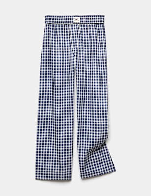Pure Cotton Checked Woven Pyjama Bottoms (6-16 Yrs)