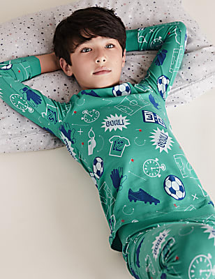 Cotton Rich Football Print Pyjama Set