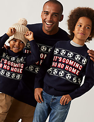 Pure Cotton Football Christmas Jumper