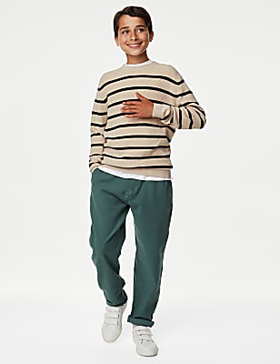 Pure Cotton Striped Knitted Jumper (6-16 Yrs)