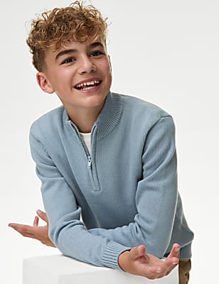 Half Zip Knitted Jumper (6-16 Yrs)