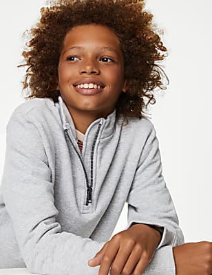 Cotton Rich Half Zip Sweatshirt (6-16 Yrs)