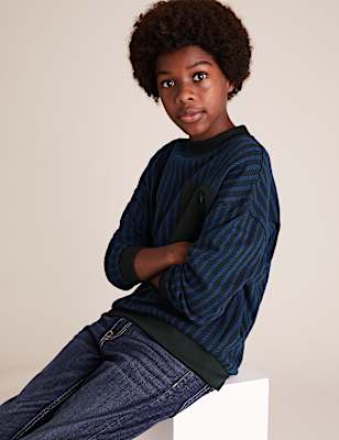 Pure Cotton Striped Sweatshirt (6-16 Yrs)