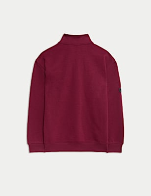 Cotton Rich Funnel Neck Half Zip Sweatshirt (6-16 Yrs)