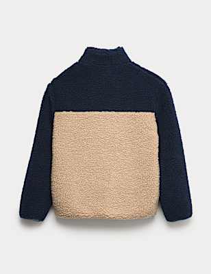 Colour Block Zip Borg Jacket (6-16 Yrs)