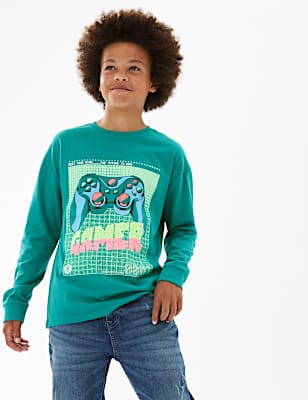 Pure Cotton Gaming Reversible Sequin Top (6-16 Yrs)