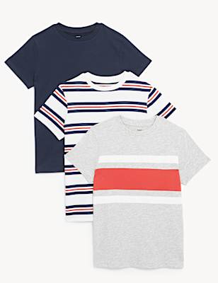 3pk Cotton Rich Assorted T-Shirts (6-16 Yrs)