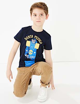 Cotton Santa Monica Slogan T-Shirt (6-16 Yrs)