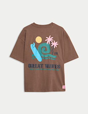Pure Cotton Wave Graphic T-Shirt (2-16 Yrs)