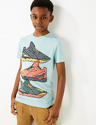 Cotton Trainer Design T-Shirt (6-16 Yrs)