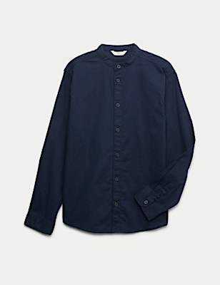 Cotton Rich Grandad Collar Shirt (2-16 Yrs)