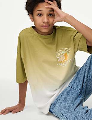 Pure Cotton Ombré Graphic T-Shirt (6-16 Yrs)