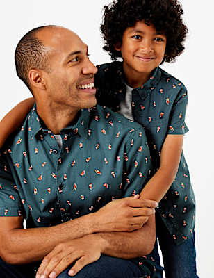 Cotton Santa Mini Me Shirt (3-16 Years)