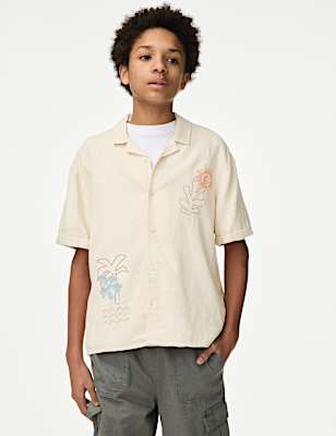 Linen Rich Embroidered Shirt (6-16 Yrs)
