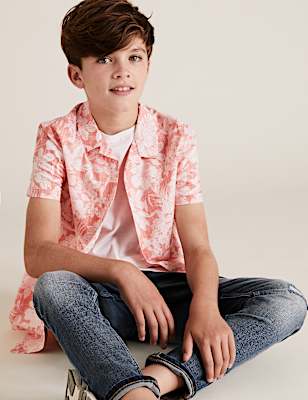 Pure Cotton Tropical Print Shirt