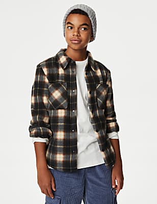 Fleece Check Overshirt (6-16 Yrs)