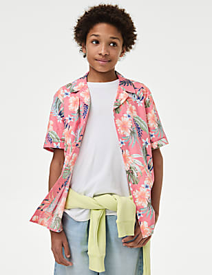 2pc Pure Cotton Shirt & T-Shirt Set (6-16 Yrs)