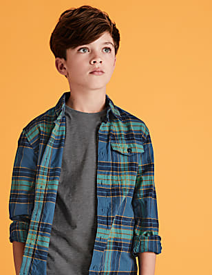 2 Piece Checked Shirt & T-Shirt Set