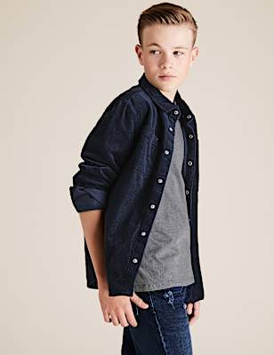 2 Piece Cotton Cord Shirt & T-Shirt Set (6-16 Yrs)