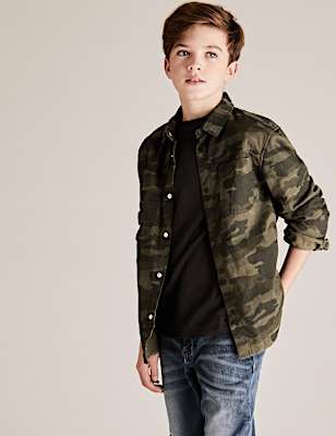 Pure Cotton Camo Shirt and T-Shirt (6-14 Yrs)