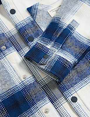 Cotton Rich Checked Hooded Shirt (6-16 Yrs)