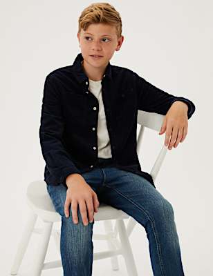 2pc Pure Cotton Shirt & T-Shirt Set (6-16 Yrs)