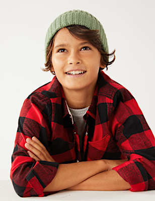 2pc Pure Cotton Checked Shirt and T-Shirt