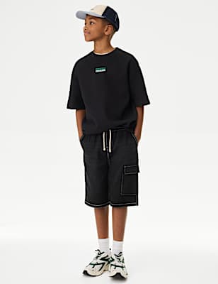 Contrast Stitch Denim Shorts (6-16 Yrs)