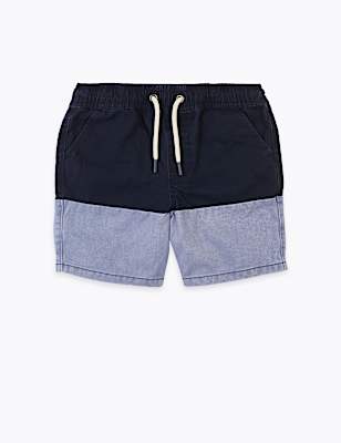 Pure Cotton Colourblock Shorts (6-16 Yrs)