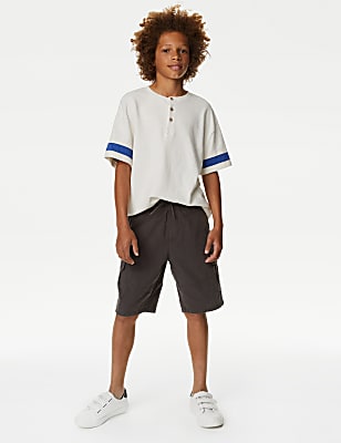 Pure Cotton Cargo Shorts (6-16 Yrs)