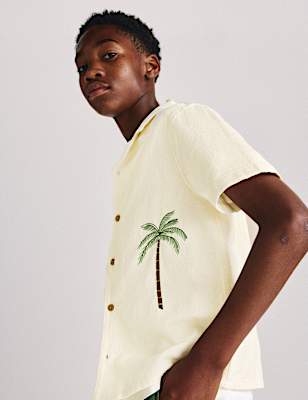 Pure Cotton Textured Shirt (6-16 Yrs)