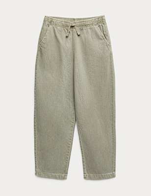 Relaxed Cotton Rich Lightweight Trousers (6-16 Yrs)