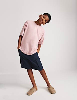 Pure Cotton Cargo Shorts (6-16 Yrs)