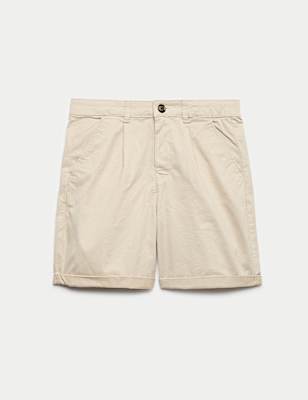 Cotton Rich Pleated Chino Shorts (6-16 Yrs)