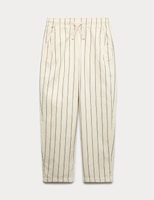 Cotton Rich Striped Lightweight Trousers (6-16 Yrs)