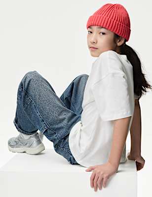 Pure Cotton Relaxed Jeans With Side Pocket (6-16 Yrs)
