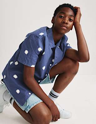 Pure Cotton Sun Print Shirt (6-16 Yrs)