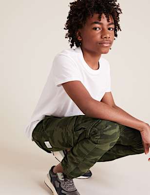 Pure Cotton Camouflage Cargo Trousers