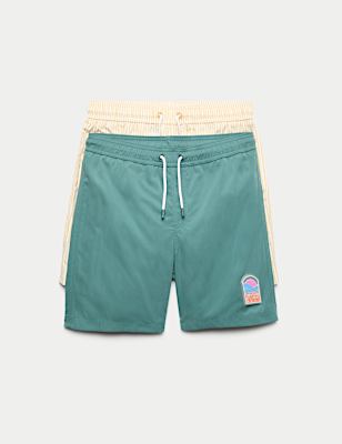 2 Pack Swim Shorts (6-16 Yrs)