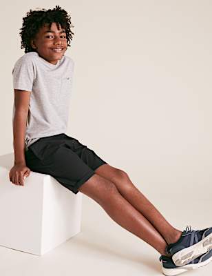 2pk Pure Cotton Ripstop Shorts (6-14 Yrs)