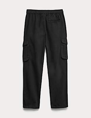 Pure Cotton Woven Cargo Trousers (6-16 Yrs)