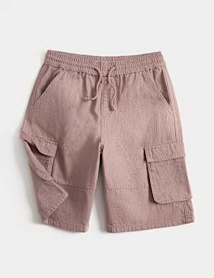 Pure Cotton Cargo Shorts (6-16 Yrs)