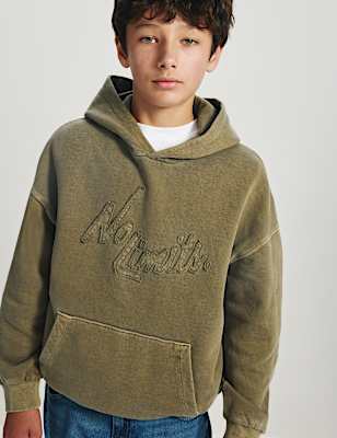 Pure Cotton Embroidered Graphic Hoodie (6-16 Yrs)