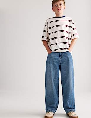 Relaxed Baggy Pure Cotton Jeans (6-16 Yrs)