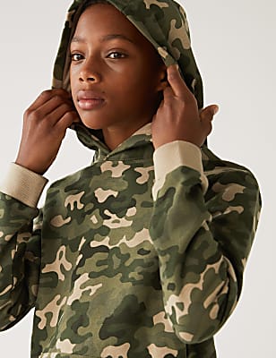Cotton Rich Camouflage Hoodie