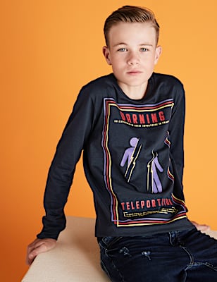 Pure Cotton Teleportation Graphic Top (6-16 Yrs)